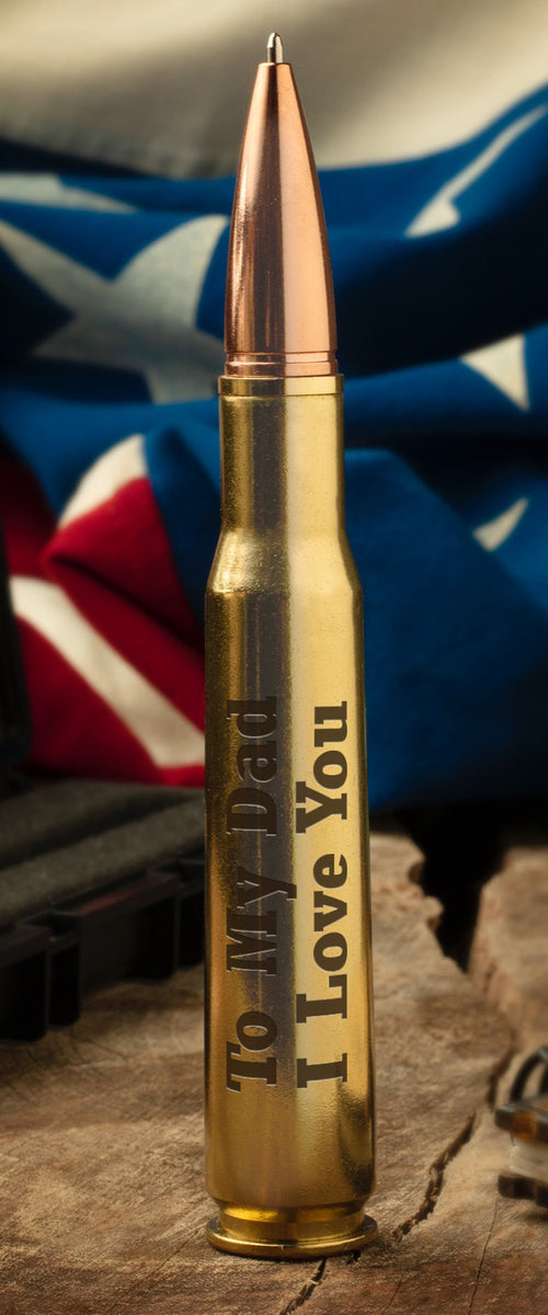 50 BMG Real Bullet Casing Refillable Twist Pen - To My Dad I Love