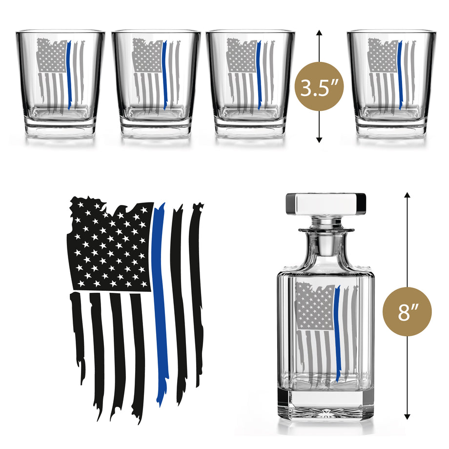 thumbnail image 2 of USA Thin Blue Line Shot Glass – 1.5 Oz Police Law Enforcement Support Drinking Glass 2 of 6