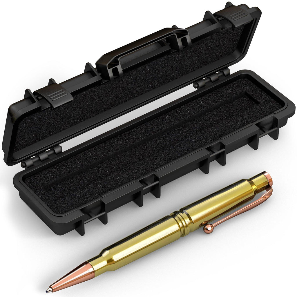 308 Real Bullet Authentic Brass Casing Refillable Twist Pen - Tactical Gift Box - Polished Brass