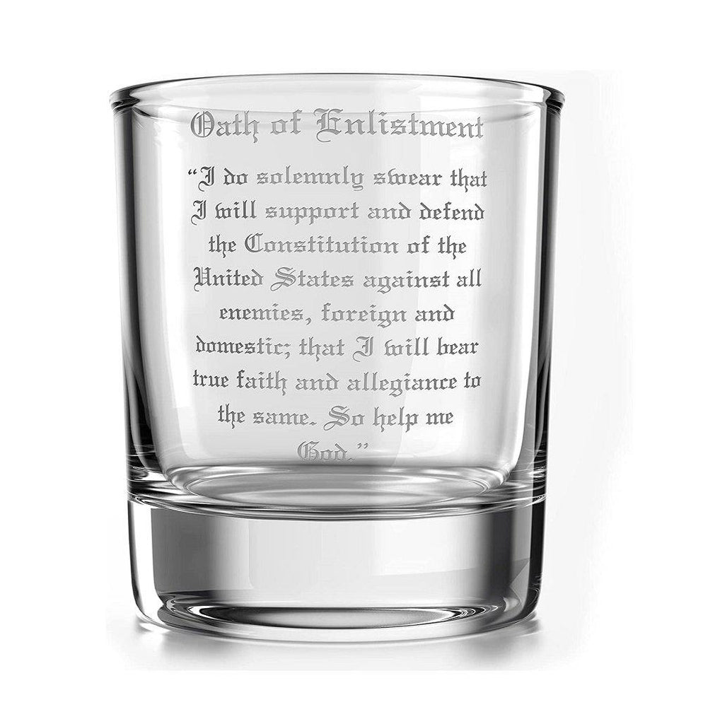 Military Oath of Enlistment Gift  Whiskey Rocks Bourbon Glass
