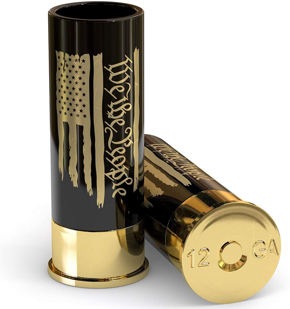 Old Southern Brass Set 4 Bicchierini A Forma Di Cartuccia 12 Gauge – Capacità 56,7 G – Regalo Uomo Originale