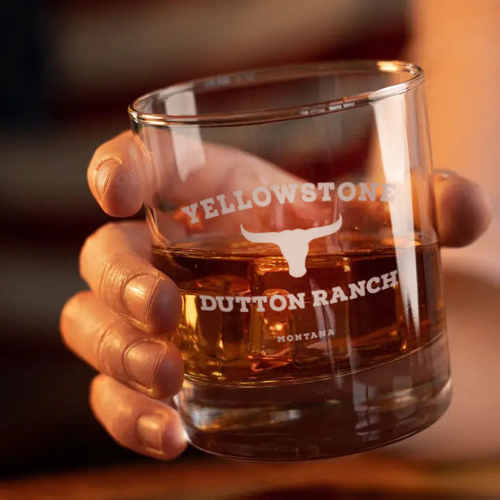Old Southern Brass Yellowstone Dutton Ranch Whiskey Glass - Thumbnail 3