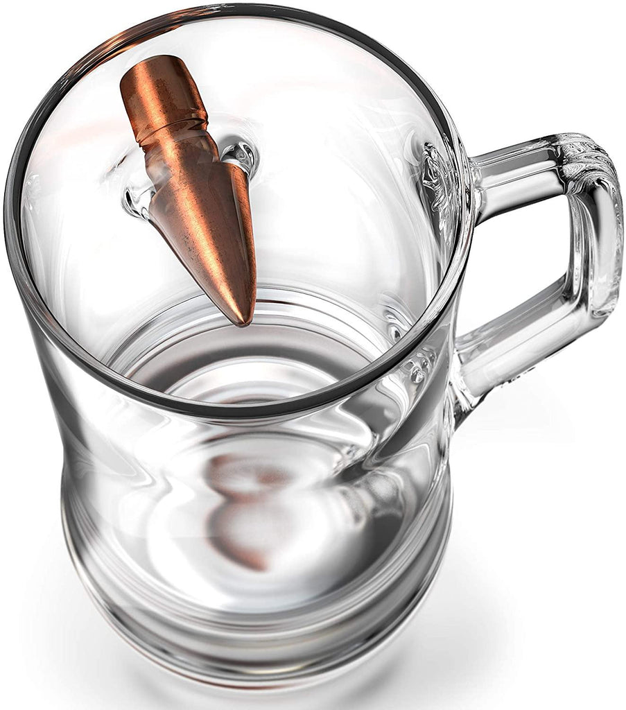 Beer Mug with Handle  50 Cal Authentic Solid Copper Projectile