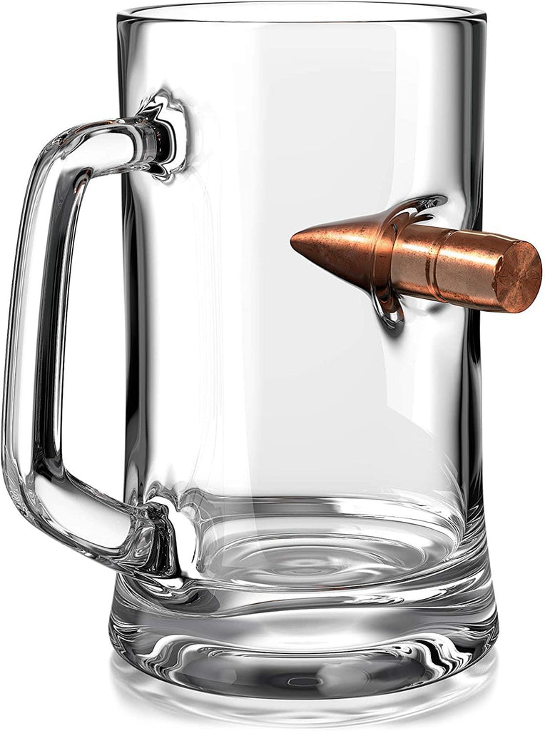 0 Cal Authentic Solid Copper Projectile Beer Mug with Handle