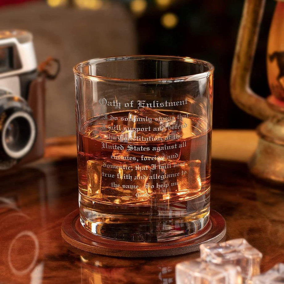 Double Old Fashioned Whiskey Glasses, Grooms Gift, Military Gift, The  Crystal Shoppe.
