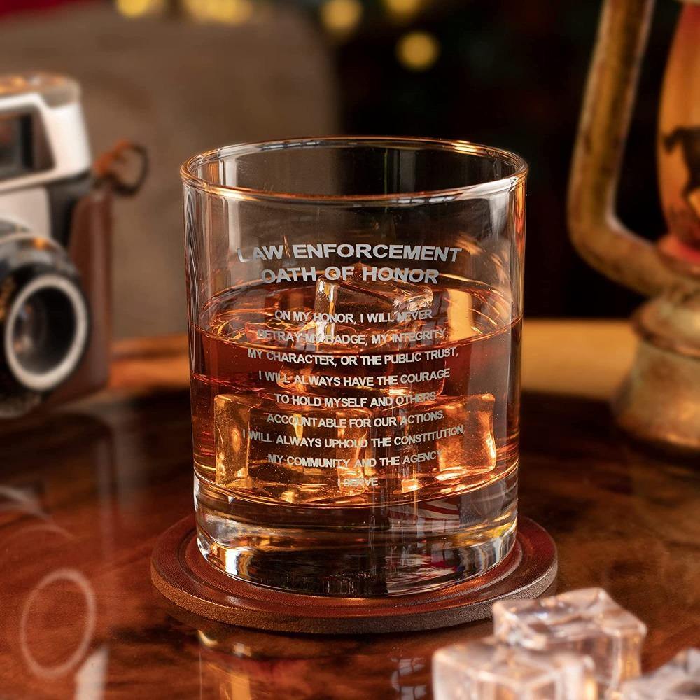 Police Officer Oath of Honor - Whiskey Rocks Bourbon Glass
