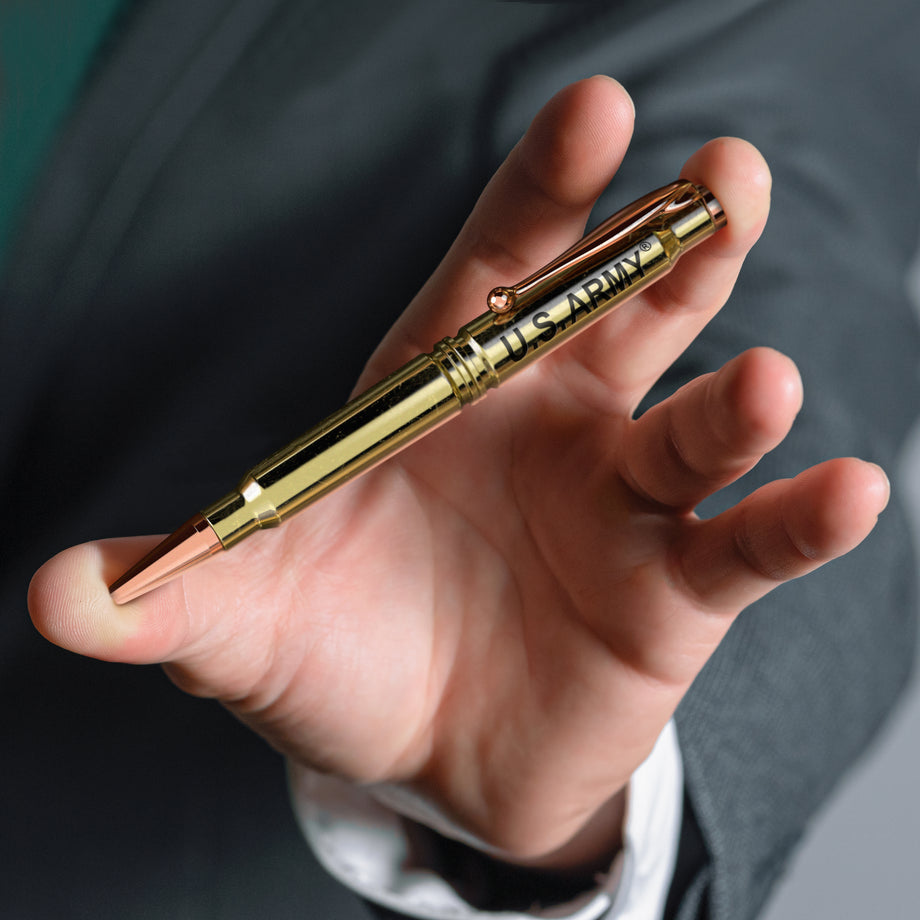 U.S. Army .308 Real Bullet Casing Twist Pen - Polished Brass