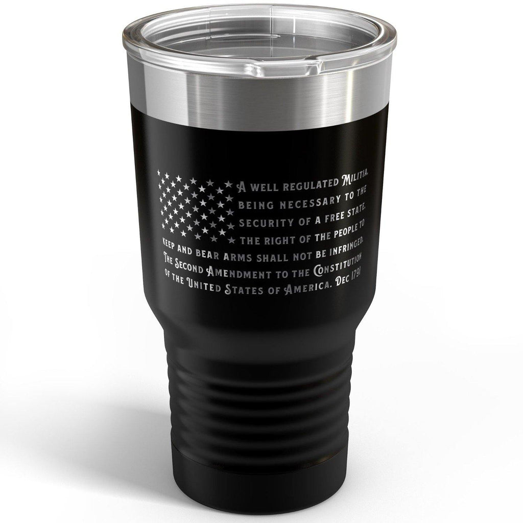 2nd Amendment American Flag - Stainless Steel Double Wall 30oz Travel Tumbler Mug